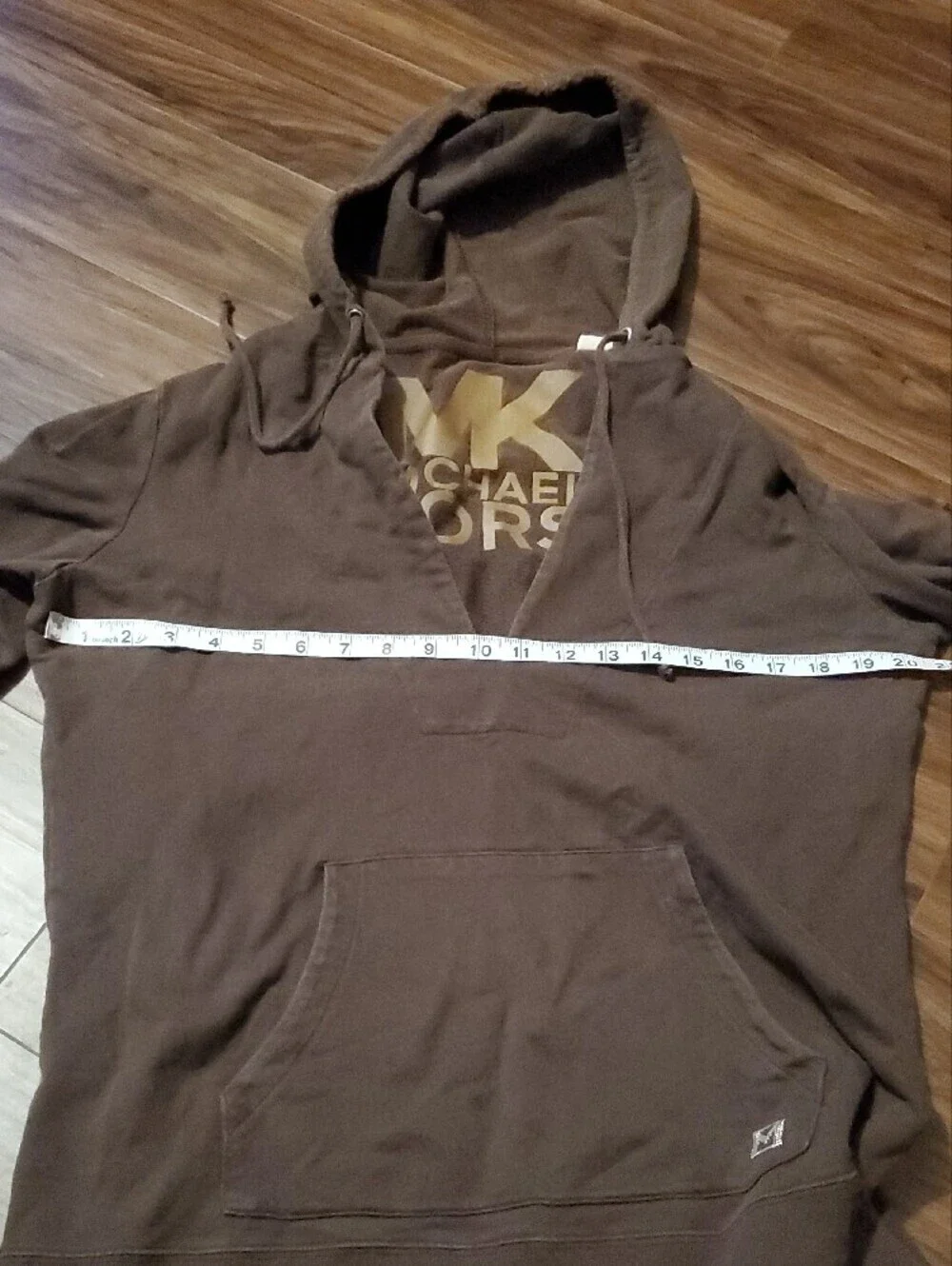 Michael Kors Brown Hoodie with Gold Logo Accent